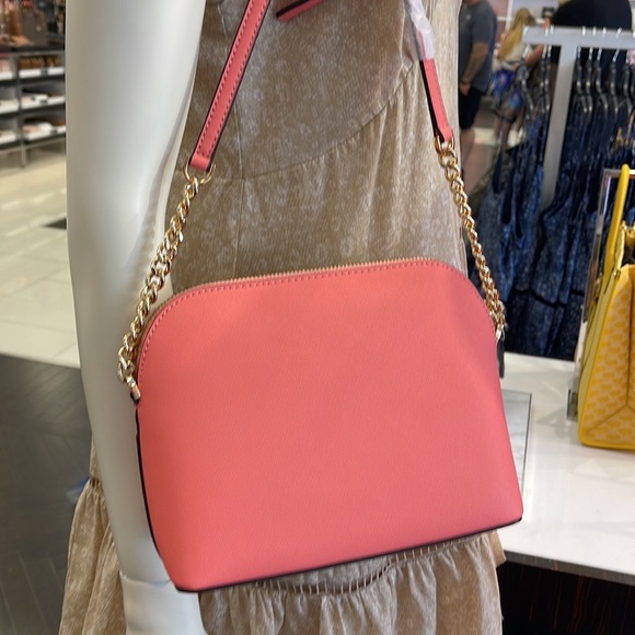 Michael Kors Jet Set Travel Medium Logo Dome Crossbody Grapefruit Multi Color - Picture 5 of 13